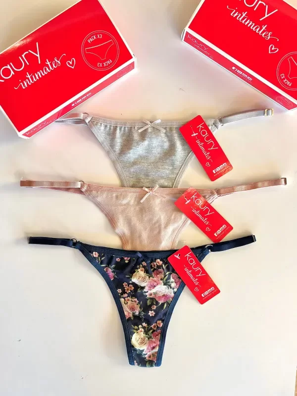 Producto - Pack x3 colaless regulable de algodón liso y estampado