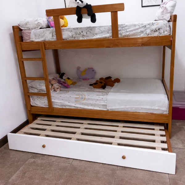 Producto - D2) Cama superpuesta con carro cama en madera