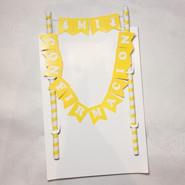 Producto - Banderin para torta MI CONFIRMACION color amarillo