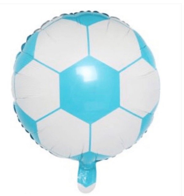 Producto - Globo pelota de futbol celeste y blanco 18 pulgadas