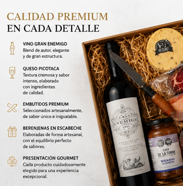 Producto - Caja de Regalo Gran Enemigo 750ml + Picada Y Cuchillo Acero - 2