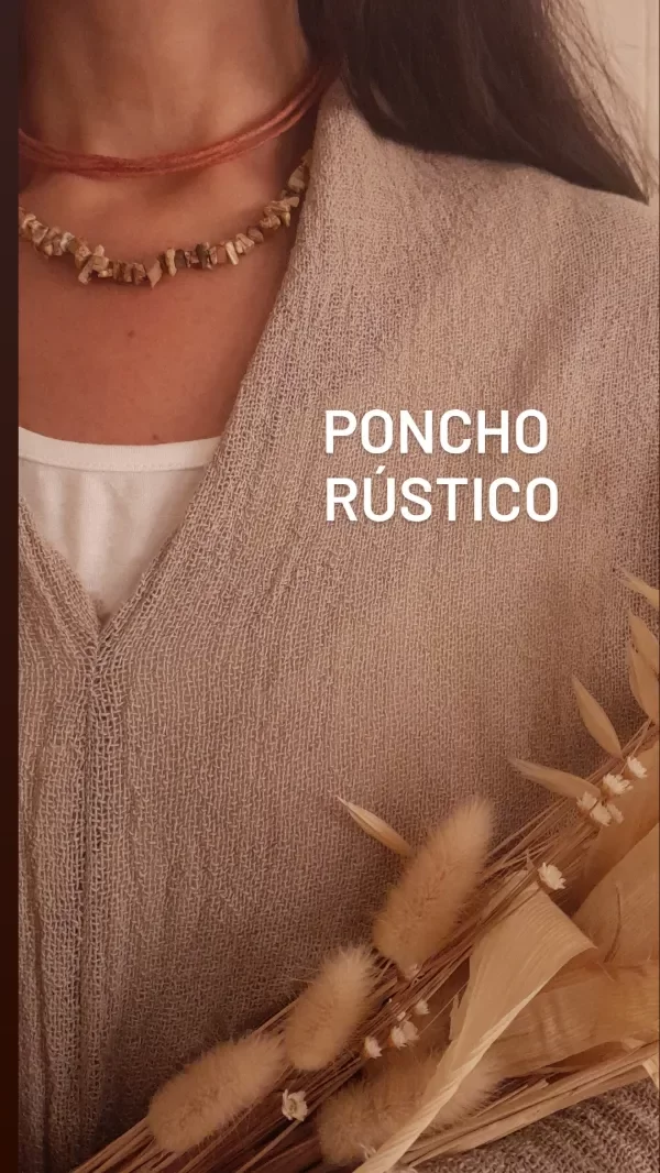 Producto - Poncho rústico liso - 0