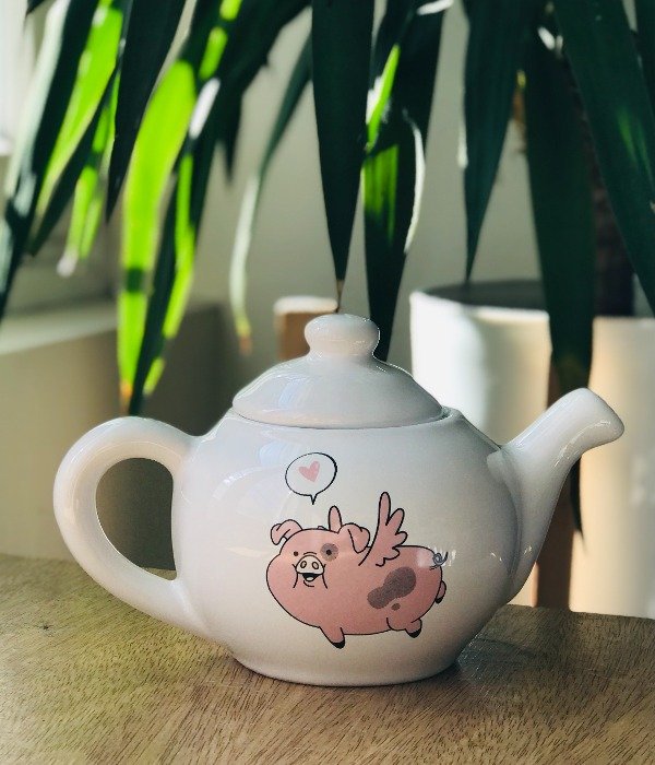 Producto - Tetera chanchito blanca