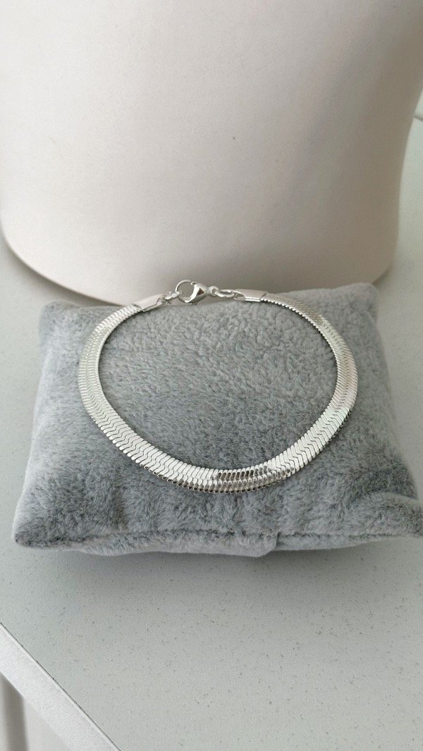 Producto - Pulsera Snake ancha ACERO BLANCO