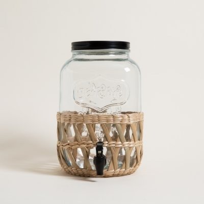 Producto - Dispenser de vidrio con tapa y malla de Mimbra