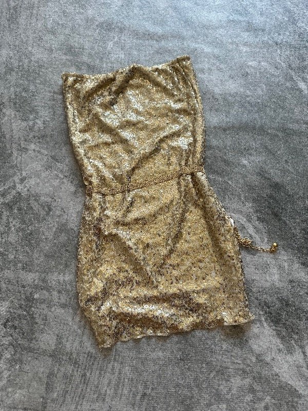 Producto - Vestido dorado strapless