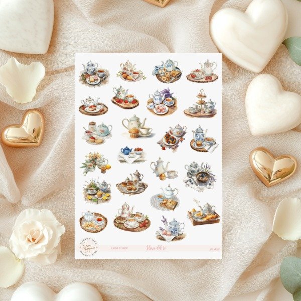 Producto - Plancha de Sticker: Hora del té