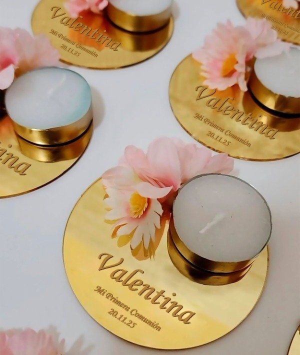 Producto - PORTAVELAS REDONDO ESPEJO CON VELITA DE NOCHE