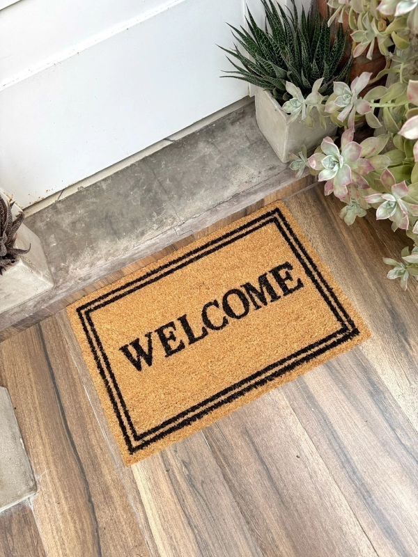 Producto - Felpudo Welcome marco negro