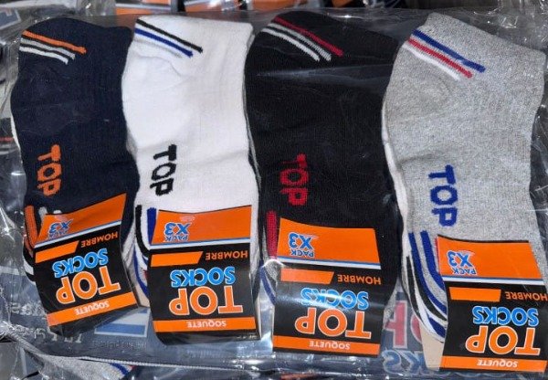 Producto - SOQUETE TOP RAYADO DE HOMBRE PACK X 12