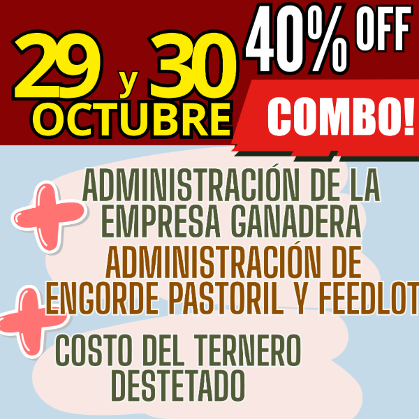 Producto - COMBO 3 CURSOS:Gestión Ganadera + Costo del Ternero + Engorde Pastoril y Feedlot - 0