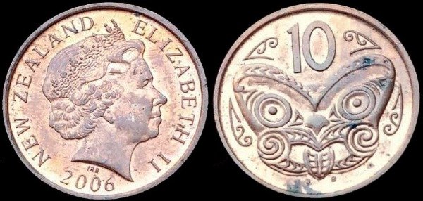 Producto - Nueva Zelanda - 10 Centavos (2006) KM #117.a