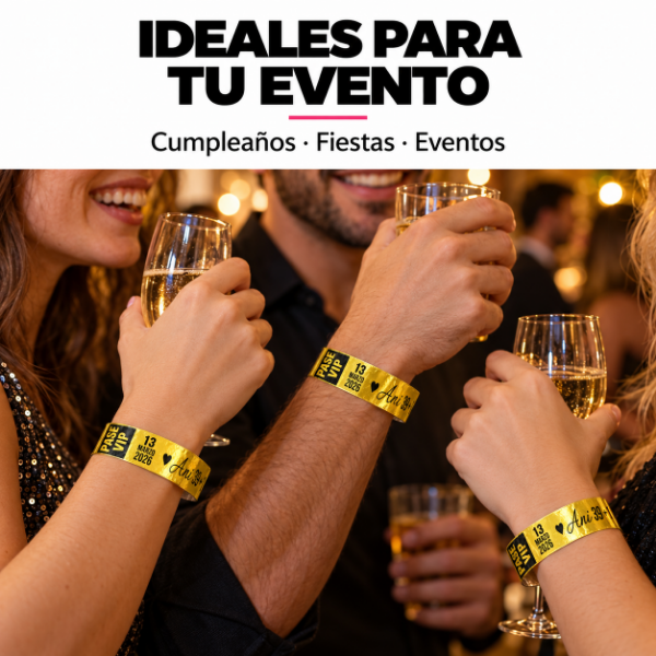 Producto - Pulseras Doradas Personalizadas para Fiestas y Eventos - 4
