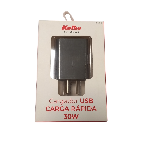 Producto - Cargador p/dispositivos usb type-c -220v -3A -carga rapida 30W -homologado-Kolke