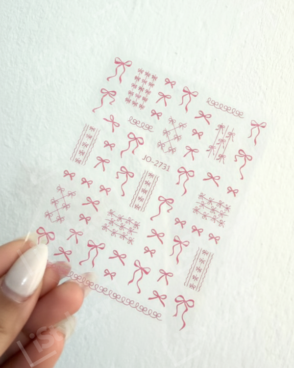 Producto - Plancha stickers moño rosa