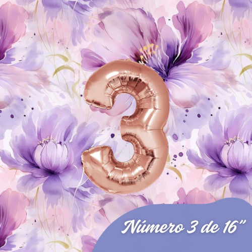 Producto - Globo número 3 rose gold 16"