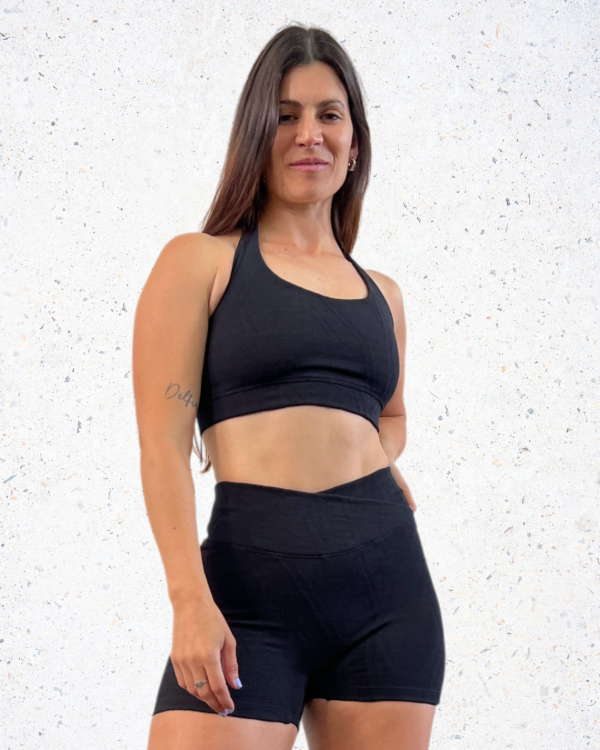 Producto - SHORT ADV TEXTURA DOBLE CINTURA CRUZADA