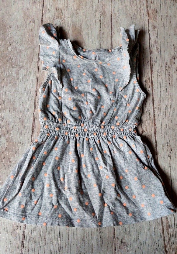 Producto - VESTIDO GRIS LUNARES YAMP 12 MESES