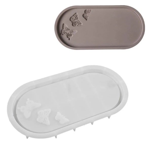Producto - MOLDE SILICONA BANDEJA CON DISEÑO X3 MARIPOSAS