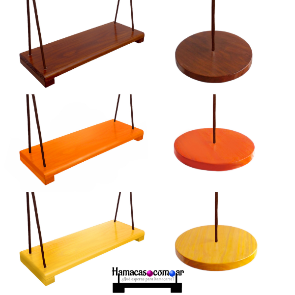 Producto - Hamaca plaza + hamaca redonda reforzadas sogas ganchos Combo X 2 ENVIO GRATIS