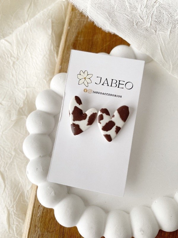 Producto - Aros mini heart giraffe brown