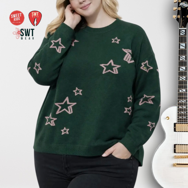 Producto - Sweater STAR Doble Hilado de Jacquard en Mangas y Frente Oversized