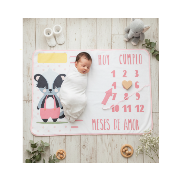 Producto - manta crecimiento ZORRINA rosa