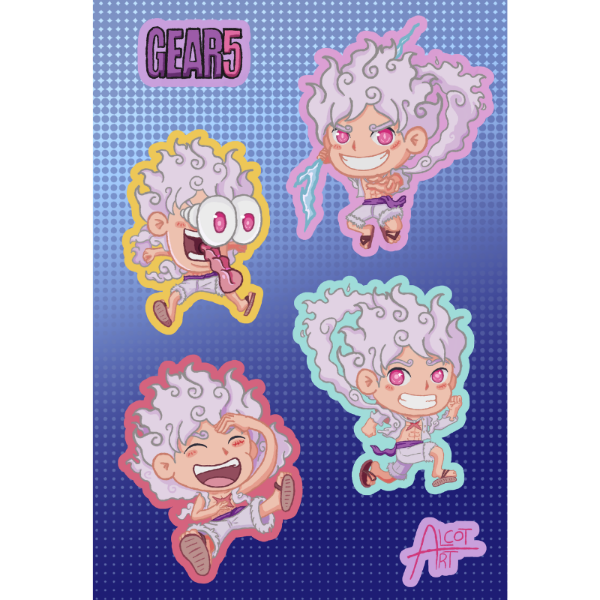 Producto - Planchitas de Stickers - One Piece - Luffy Gear 5