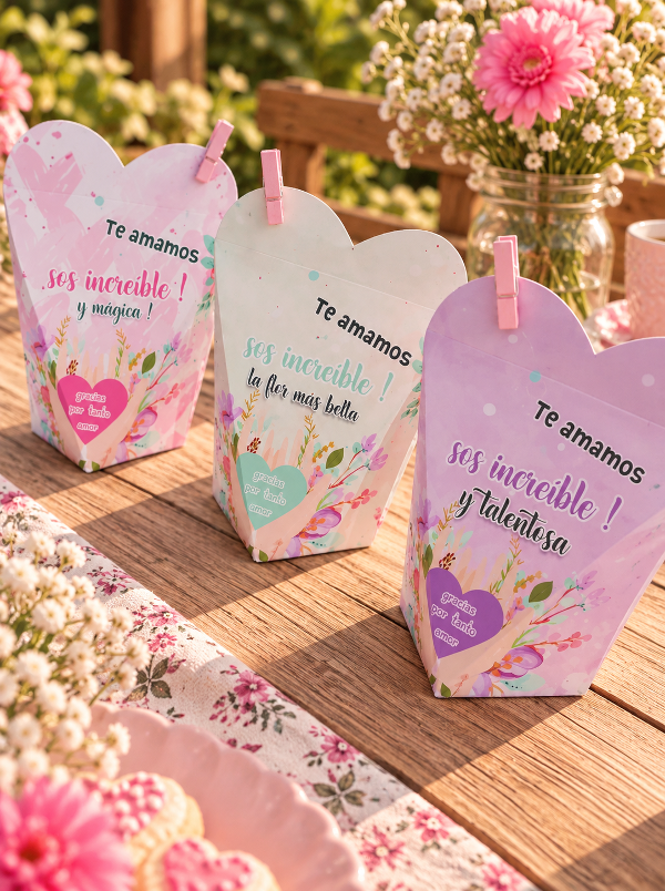 Producto - 9 Cajas Alta Corazón Mamá Floral para imprimir - 5