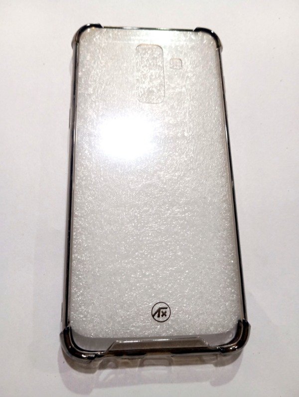 Producto - Funda Transparente con Bordes Gris para Samsung J8