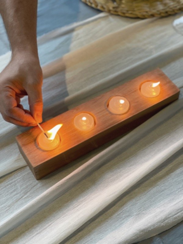 Producto - Fusta Madera Portavelas