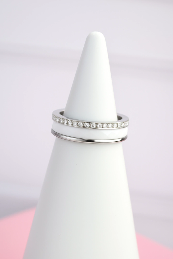 Producto - Anillo cerámica blanco