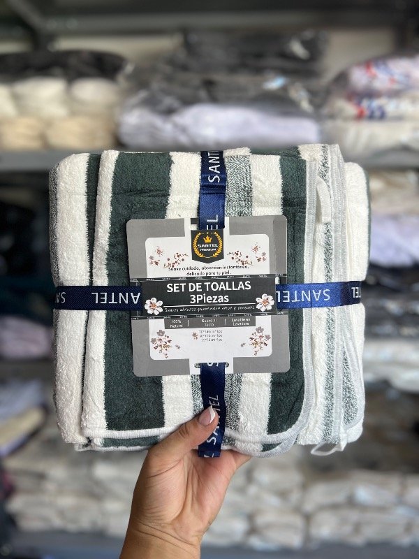 Producto - Toallon 3 piezas gris