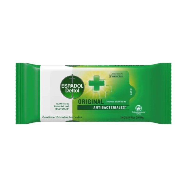 Producto - Toallas Húmedas Espadol Dettol Antibacterial x 10 un