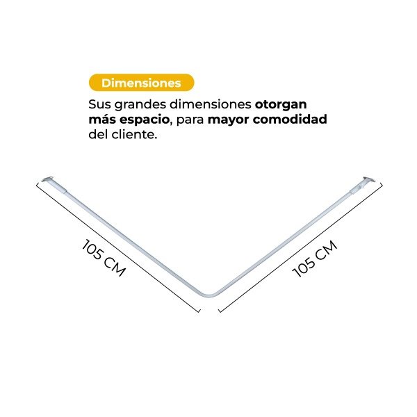 Producto - Probador de ropa en L esquinero 105 x 105 cm Blanco