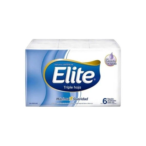 Producto - Pañuelos Descartables Elite triple hoja 10u. x 6 paq.