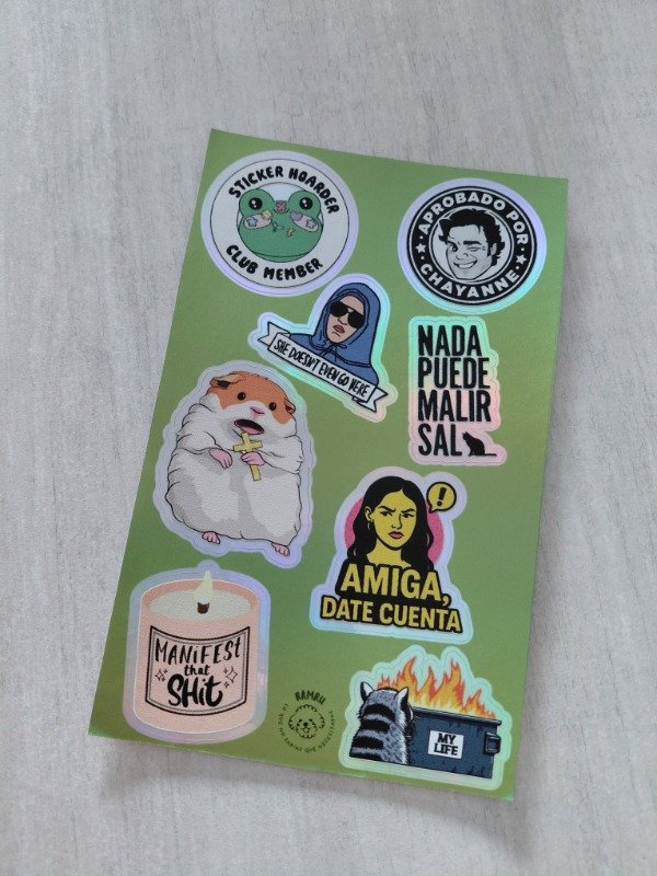Producto - Planchitas de stickers - Memes #003