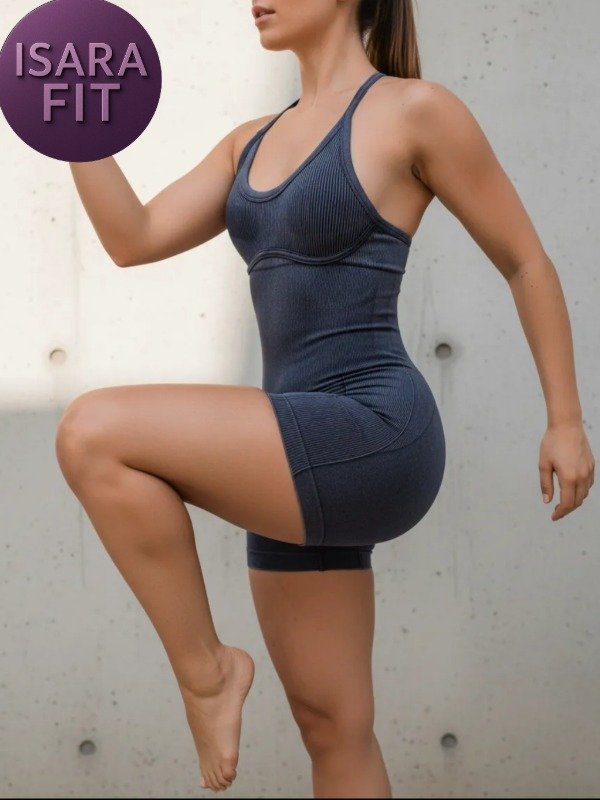 Producto - Catsuit Seamless Negro Jaspeado - 3
