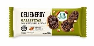 Producto - Galletitas con almendras y cacao sin azucar130gr CELIENERGY