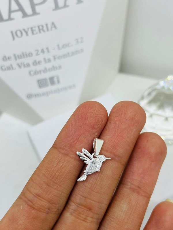 Producto - DIJE COLIBRÍ BLANCO PLATA 925