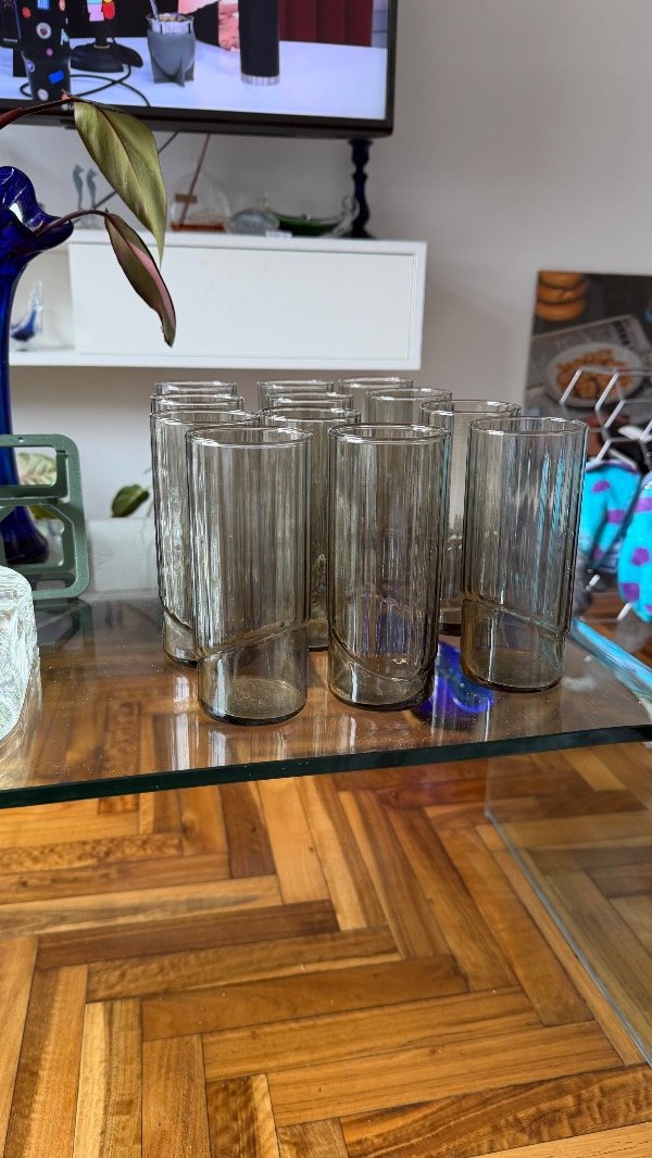 Producto - Vasos retro verdes fume