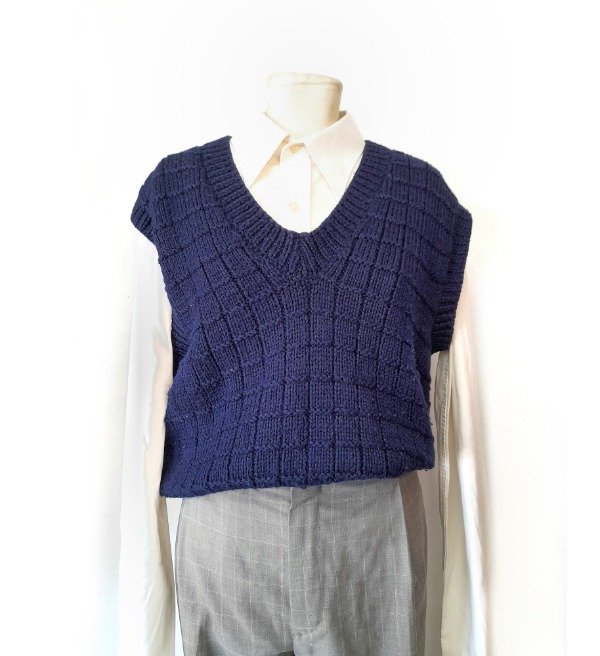 Producto - CHALECO AZUL TEJIDO