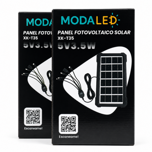 Producto - PANEL SOLAR PORTATIL 5V CON CABLE DE 5 CONEXIONES DIFRENTES - 2