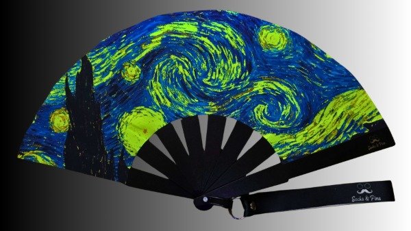 Producto - Abanico NEON "La Noche Estrellada" -Con accesorios-