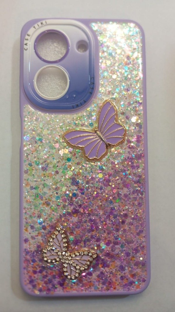Producto - Funda con glitter y charms Lila para Xiaomi Redmi A5