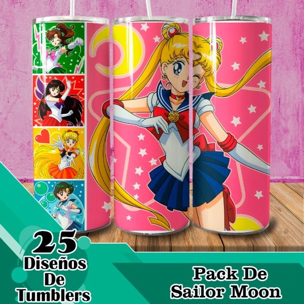 Producto - Diseños Digitales / Plantillas Para Tumblers De Sailor Moon Anime