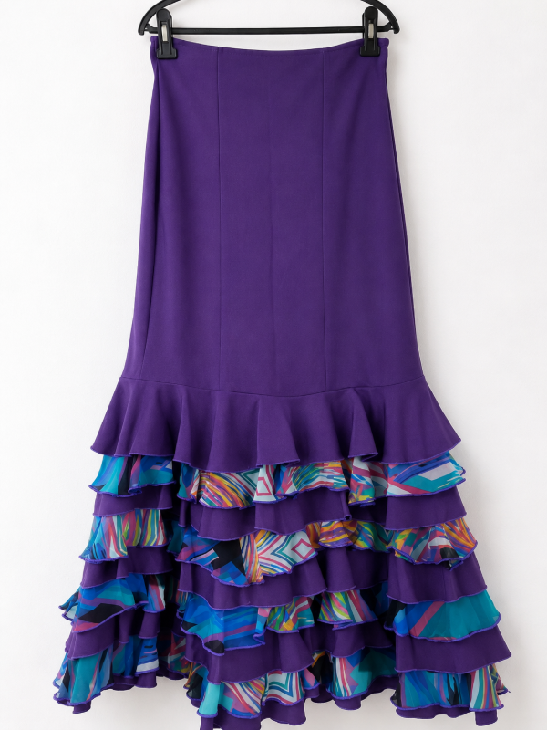 Producto - Falda escenario violeta estampado M