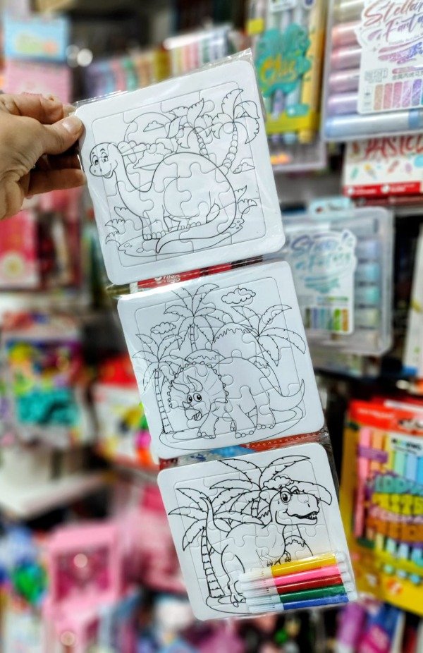 Producto - Rompecabezas para Pintar x 3 Dino - 0