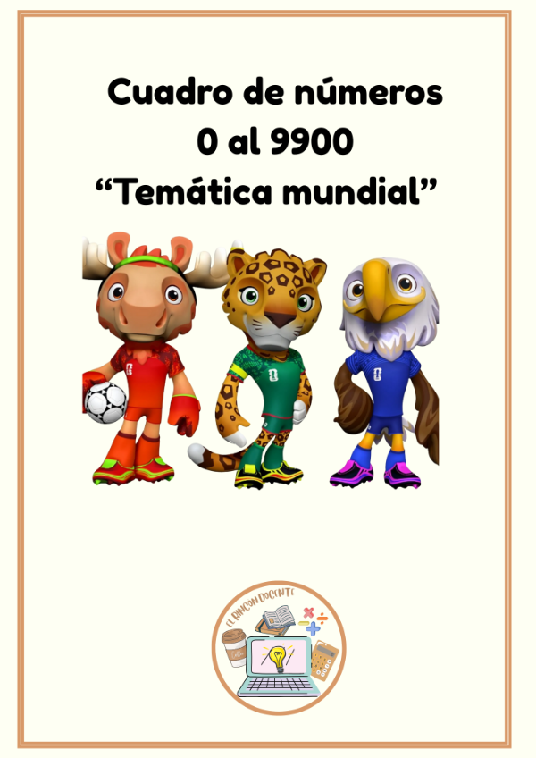 Producto - Cuadro de números del 0 al 9900: " El mundial"