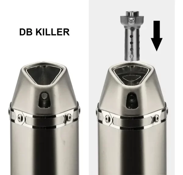 Producto - Escape Silenciador Tipo Akrapovic Mediano Universal Plateado + DB Killer - 7